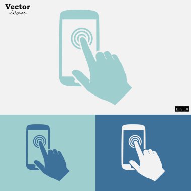 dokunmatik ekran smartphone simgesine el