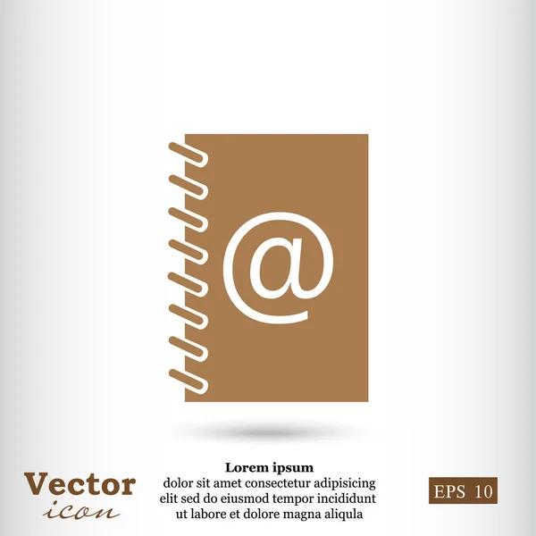 Dirección, icono del libro de contactos — Vector de stock