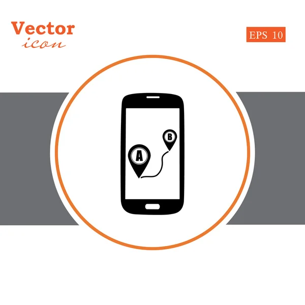 Smartphone s gps navigační ikony — Stockový vektor