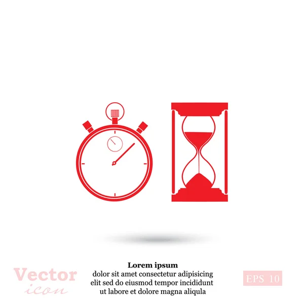 Sablier et chronomètre icône — Image vectorielle