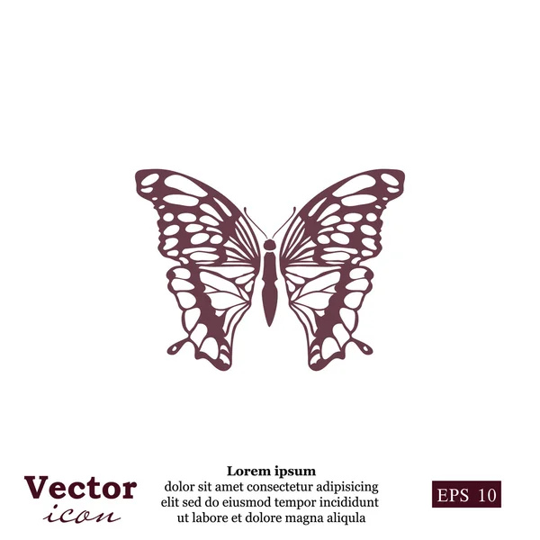 Ícone de borboleta voadora — Vetor de Stock