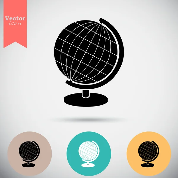 Icône Globe géographique — Image vectorielle