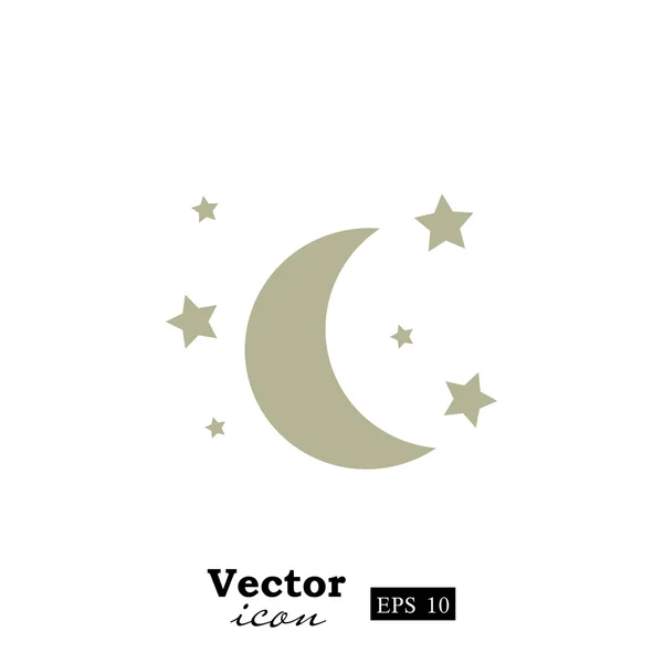 Ikona Měsíc a hvězdy — Stockový vektor