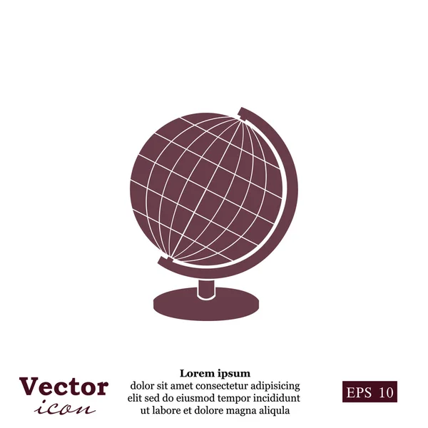 Icône Globe géographique — Image vectorielle