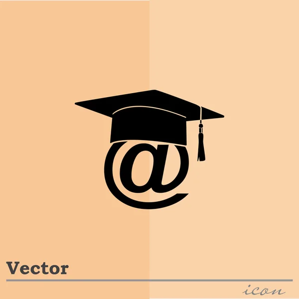 Электронное обучение, иконка студенческой почты — стоковый вектор