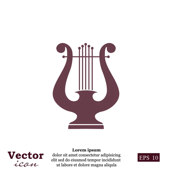 Lyre icône instrument de musique — Image vectorielle