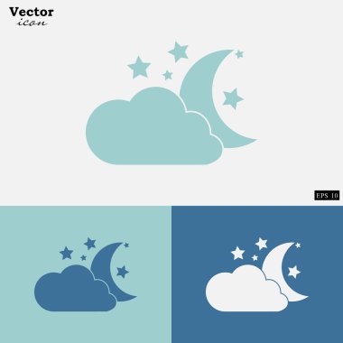 bulut, ay ve yıldız Icons set