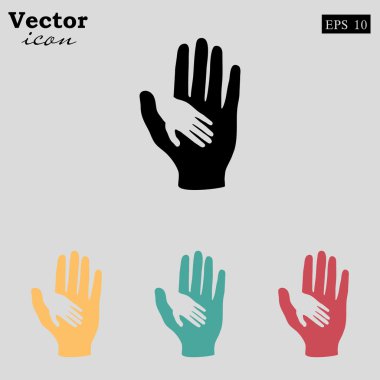 alt ve üst eller Icons set