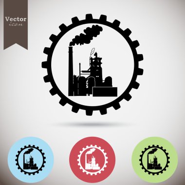 Endüstriyel fabrika Icons set