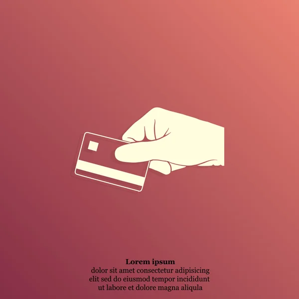 Рука тримає піктограму кредитної картки — стоковий вектор