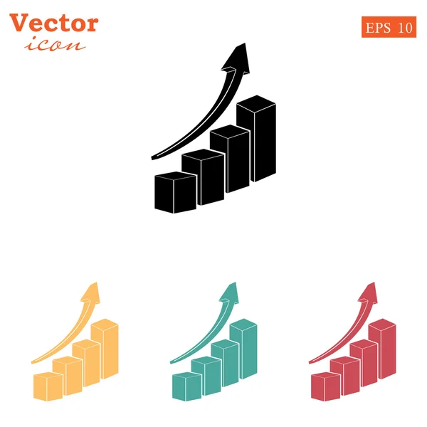 Icono de diagrama de negocio creciente — Vector de stock