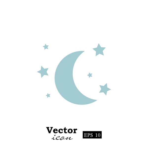 Ikona Měsíc a hvězdy — Stockový vektor