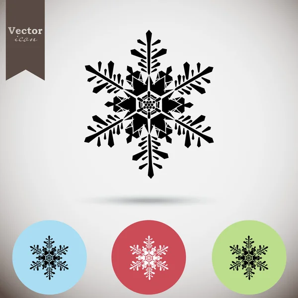 Winter Schneeflocke Symbole gesetzt — Stockvektor