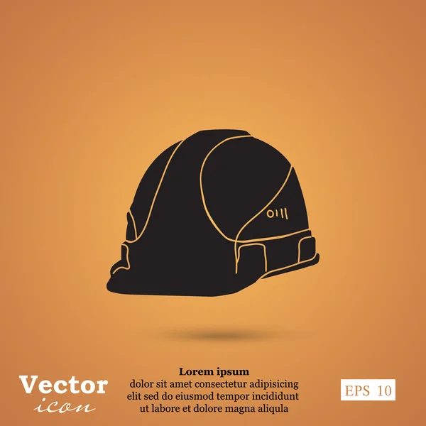 Construction hardhat icône — Image vectorielle