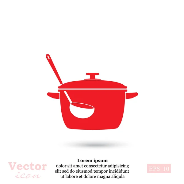 Plaque de cuisson et icône louche — Image vectorielle