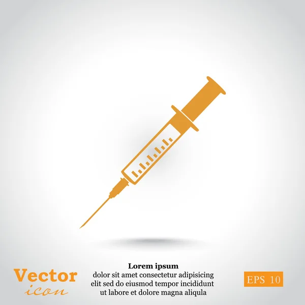 Medical syringe, vaccination icon — Stock Vector