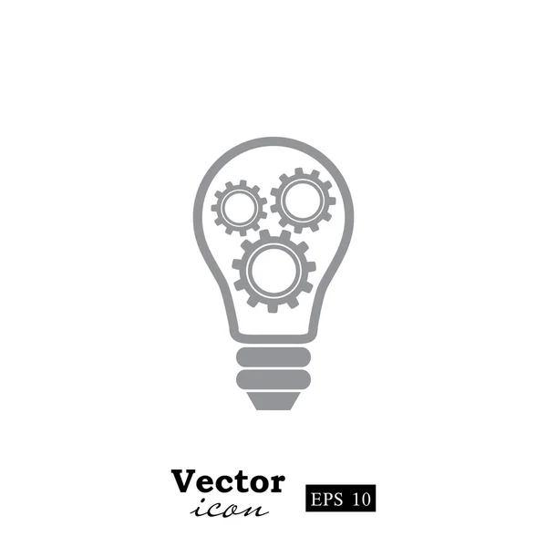 Lâmpada com roda de engrenagem ícone — Vetor de Stock