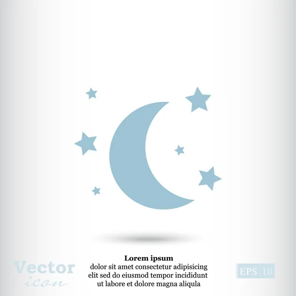 Icône Lune et étoiles — Image vectorielle