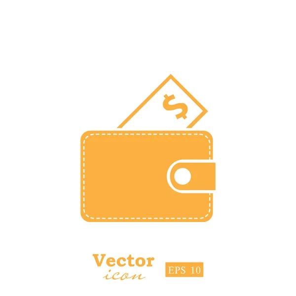 Billetera con icono de dinero — Vector de stock