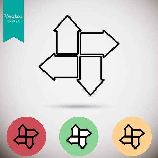 Icône 4 directions flèches — Image vectorielle