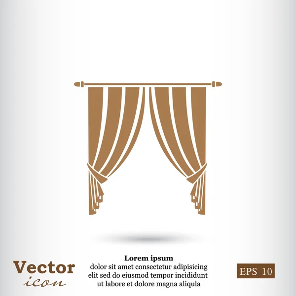 Ikone für textile Innenvorhänge — Stockvektor