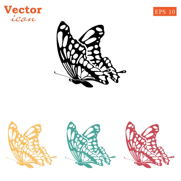 Icônes papillon volant ensemble — Image vectorielle