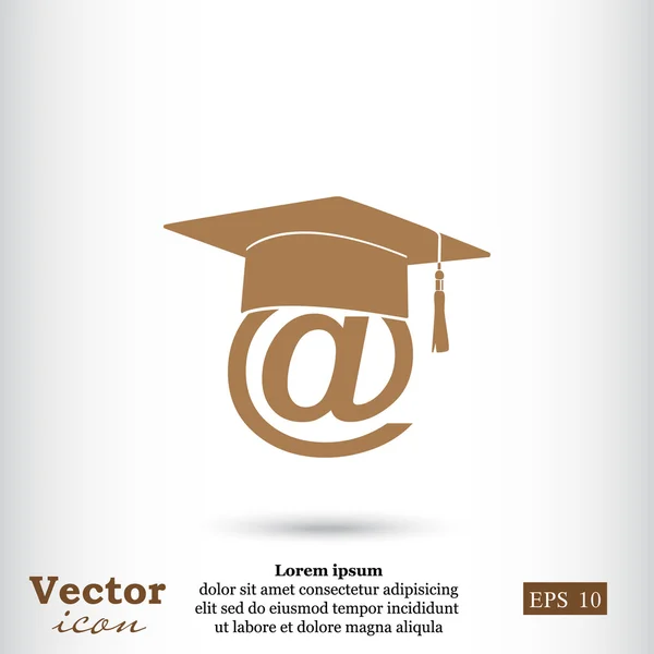 E-learning, icono del correo del estudiante — Vector de stock