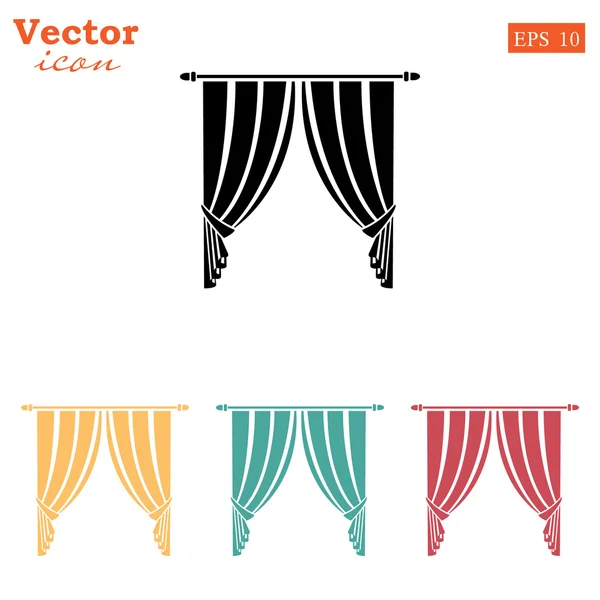 Ikone für textile Innenvorhänge — Stockvektor
