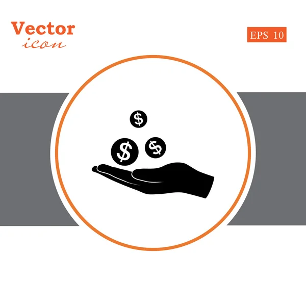 Деньги в руке значок — стоковый вектор