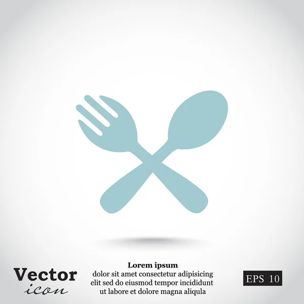 Cuchara y tenedor icono — Vector de stock