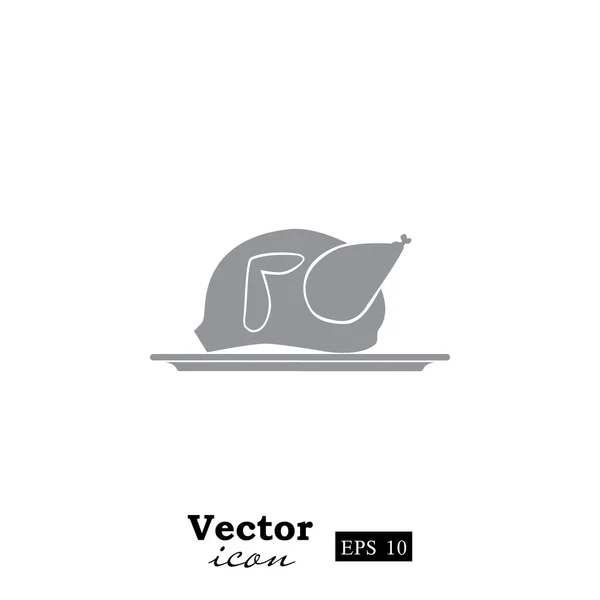 Parrilla icono de pollo — Vector de stock