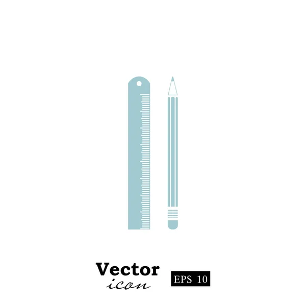 Ikona tužka a pravítko — Stockový vektor