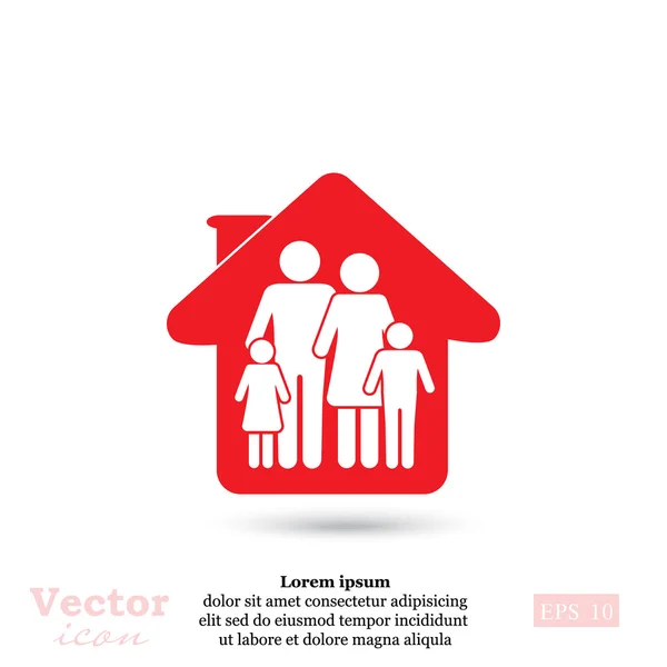 Icône de la maison familiale — Image vectorielle