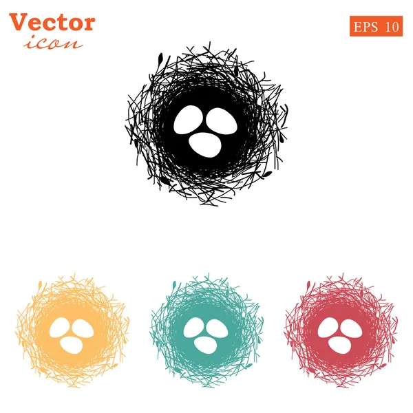 달걀 둥지 아이콘에 — 스톡 벡터