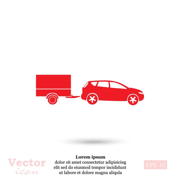 Auto mit Anhänger-Symbol — Stockvektor