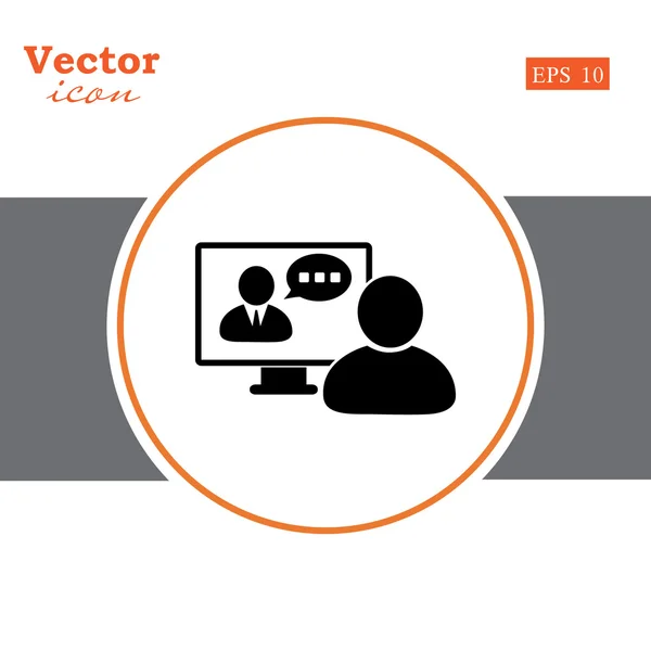 Videochatt ikonen — Stock vektor
