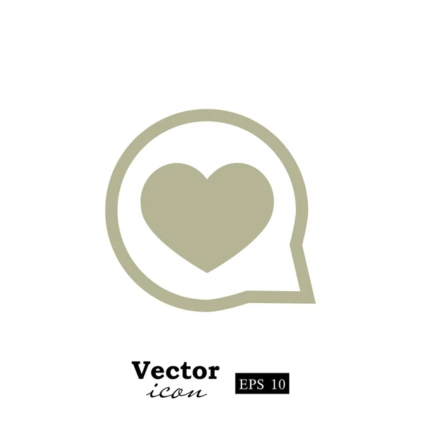 Hjärtat i tal bubbla ikon — Stock vektor