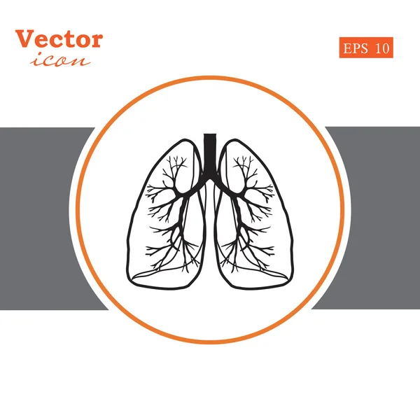 Icono de pulmones humanos — Vector de stock