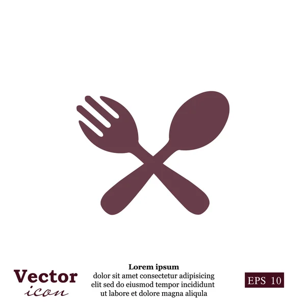 Spoon and fork icon — Stock Vector