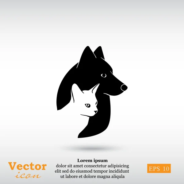 Логотип кошки и собаки — стоковый вектор