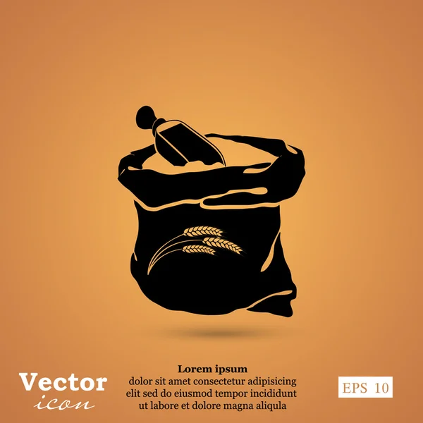 Icona del sacco di farina — Vettoriale Stock