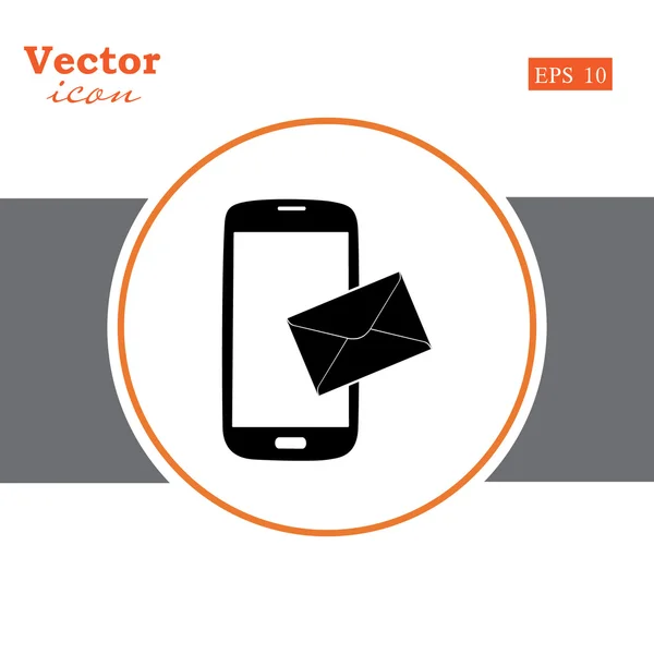 Smartphone con icono de mensaje — Vector de stock