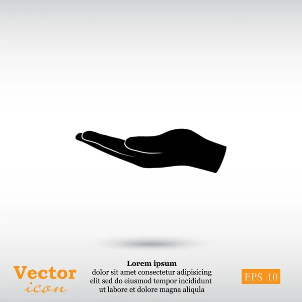 Icono de la mano sosteniendo vacío — Vector de stock