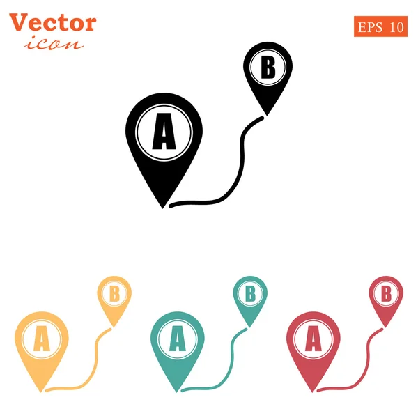 Dirigera på karta ikoner set — Stock vektor