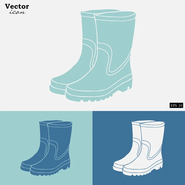 Botas de goma iconos conjunto — Vector de stock
