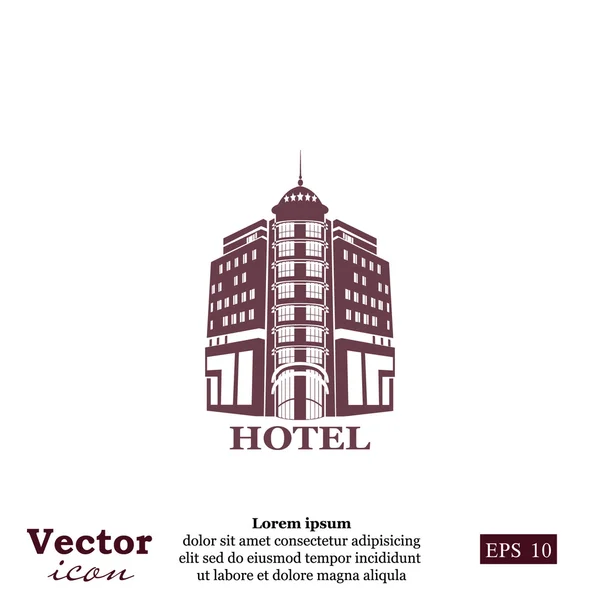 Icône de bâtiment d'hôtel — Image vectorielle