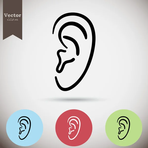 Conjunto de ícones de ouvido humano — Vetor de Stock