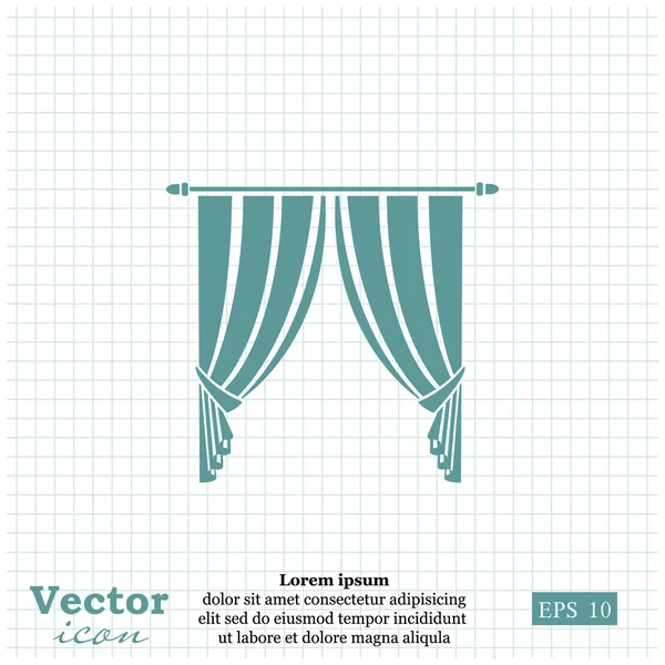 Textil inredning gardiner ikonen — Stock vektor
