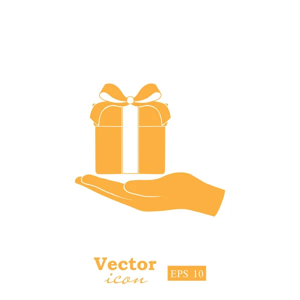 Avait avec boîte cadeau icône — Image vectorielle