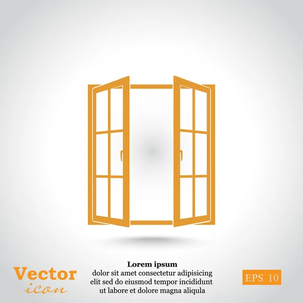 Ícone de janela aberta — Vetor de Stock